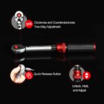 Hairich Drehmomentschlüssel Fahrrad 1/4 Zoll, 1-25Nm, 13-Teiliges Klein Torque Wrench Set, 72 Zähne Umschaltknarre, Ratschenkasten inkl. 10 cm Verlängerungsstange, Innensechskant und Torx Bits – Bild 4