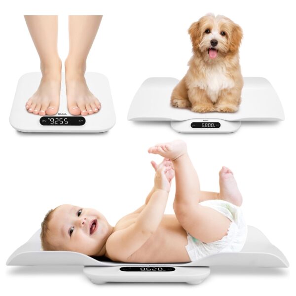 BAGAIL Digitale Babywaage 180 kg – Abnehmbares Tablett & Automatische Sperre für Säuglinge & Erwachsene
