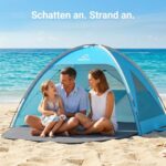 WolfWise Strandmuschel UPF 50+ mit 3 Belüftungsfenstern – UV-Schutz Strandzeit für 3 Personen – Bild 5