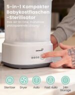 GROWNSY 5-in-1 Babyflaschen-Sterilisator mit Trocknerfunktion – 8 Min. Dampfsterilisation – Bild 2