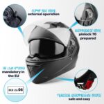 VINZ Kennet Integralhelm mit Sonnenblende – ECE 22.06 zertifiziert für Motorrad & Roller – Bild 2