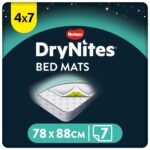 HUGGIES DryNites Bed Mats – Saugfähige Betteinlagen 88x78 cm, 28er Set