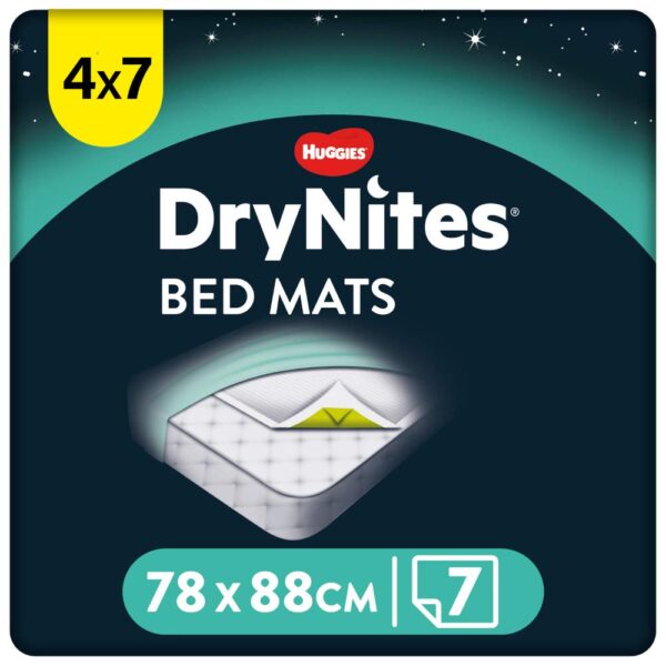 HUGGIES DryNites Bed Mats – Saugfähige Betteinlagen 88x78 cm, 28er Set