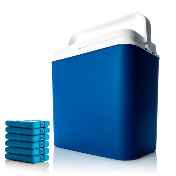 BigDean Kühlbox 24 Liter mit 6 Kühlakkus – Isolierbox für Camping & Outdoor
