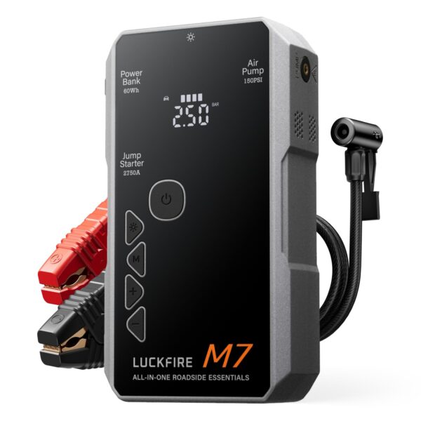LUCKFIRE M7 Auto Starthilfe 60Wh mit Kompressor & SmartIgnition – TÜV-zertifiziert