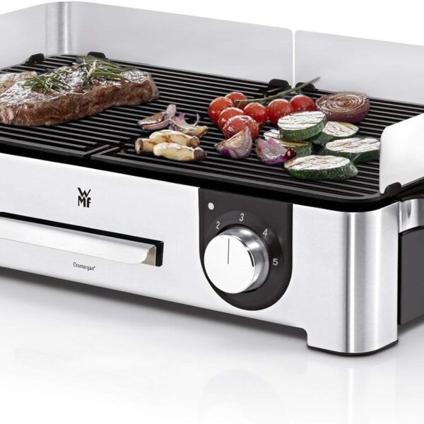 WMF Lono Master-Grill 50x28 cm – Elektrogrill mit 2 Grillflächen & Windschutz