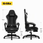 GTPLAYER Gaming Stuhl 150 kg – Ergonomischer Schreibtischstuhl mit Taschenfedern & Stoffoberfläche – Bild 3