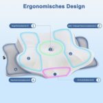 DONAMA Memory Foam Nackenkissen Ergonomisch – 6-Zonen-Kontur mit Armauflage für alle Schlafpositionen – Bild 3