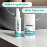 ODABAN Antitranspirant Set – Spray & Deo Stick gegen starkes Schwitzen für Körper & Gesicht – Bild 2