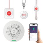 RenseCum Hausnotruf 4er-Set mit WLAN – IP55 wasserdicht, ABO-frei, App-Benachrichtigung für Senioren