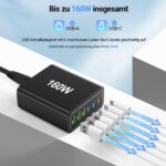 FNITAER 160W USB-C Schnellladegerät – 6-Port Netzteil für Laptop, Smartphone & Tablet – Bild 4