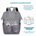 Lekebaby Wickelrucksack 23L mit Wickelunterlage – Multifunktionale Babytasche für Reisen – Bild 5