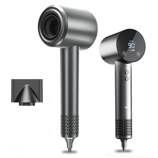 BAMCOO Ionen-Haartrockner 1500W mit HD-Display – Professionelles Föhnen in 5x schneller