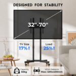 BONTEC Mobiler TV Ständer für 32-70 Zoll mit Rollen – Höhenverstellbar & Standfest – Bild 2