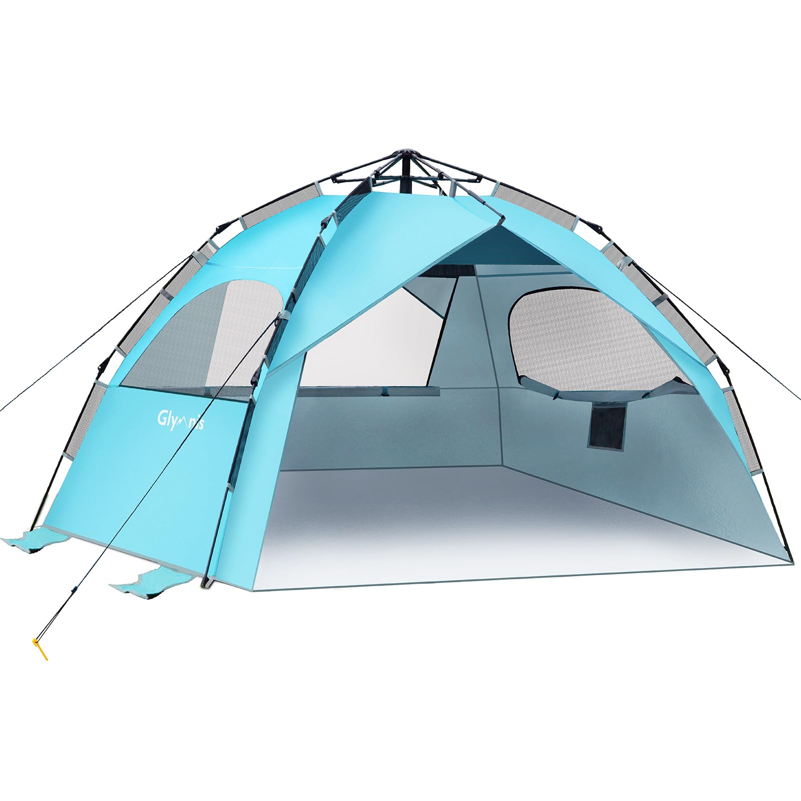61R37Fy8snL._SY1600_.jpg Glymnis Quick-Up Strandzelt 210x180cm mit UPF 50+ UV-Schutz – Automatisches Strandmuschel für 4-6 Personen – Bild 1