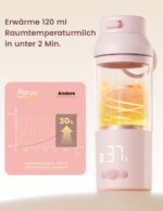 Paruu Tragbarer Flaschenwärmer – Schnellaufheizen in 2 Min mit 7-stufiger Temperaturregelung – Bild 3