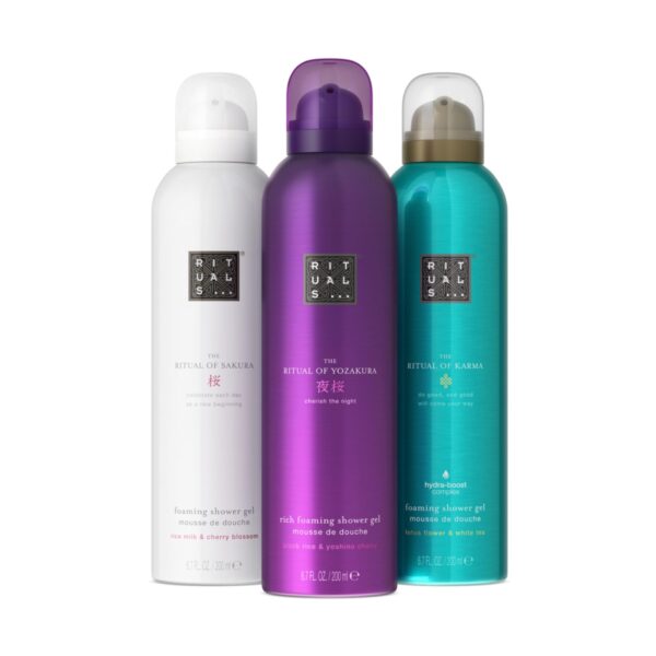 RITUALS Duschschaum Geschenkset – The Ritual of Sakura, Karma & Yozakura – Luxuriöses Pflegeset 3x200ml