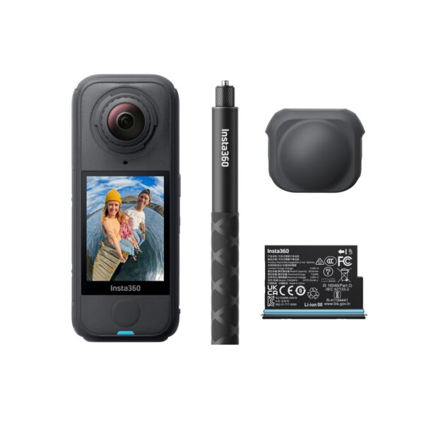 Insta360 X4 Air Starter-Bundle – 8K 360°-Kamera mit Selfie-Stick & Wechsel-Linsen