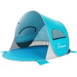 WolfWise Pop-Up Strandmuschel mit UPF 50+ – Wurfzelt für 3-4 Personen