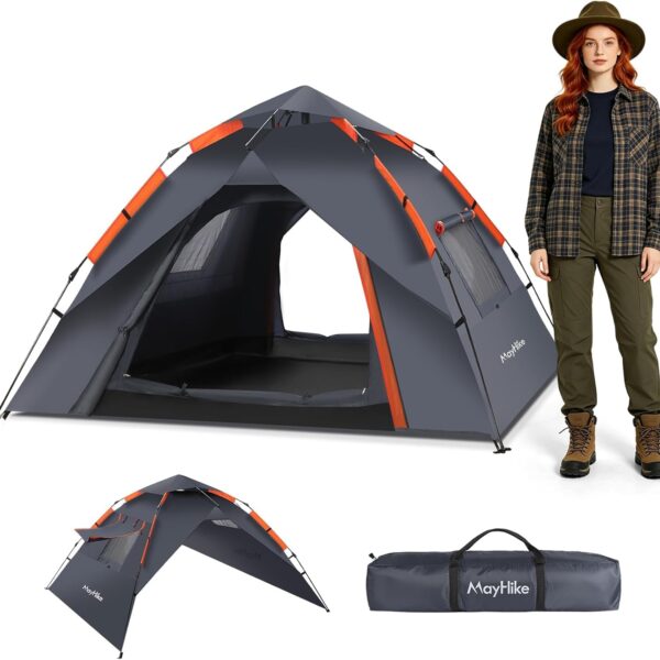 mayhike Pop-Up Wurfzelt 2 Personen – Automatik Campingzelt wasserdicht 3000mm mit 2 Türen