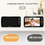 HelloBaby 6-Zoll Video-Babyphone mit Nachtsicht & PTZ-Kamera – WiFi-frei & 35h Akkulaufzeit – Bild 3