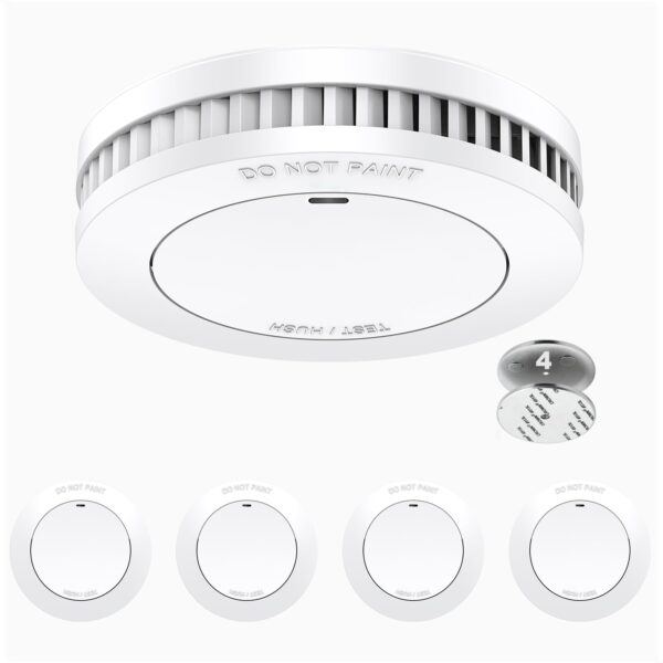 XINDUM Rauchmelder 4er Set – 10 Jahre Batterie, TÜV-zertifiziert, ohne Bohren