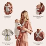 BabyBjörn Babytrage Mini 3D-Jersey Hellbeige – Ergonomische Babytrage für Neugeborene – Bild 6