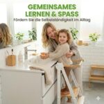 Lernturm Montessori Bambus klappbar – Höhenverstellbar mit Kippschutz für Kinder ab 1 Jahr – Bild 7