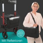 ELONEO Aluminium-Rollator faltbar mit Sitz – Leichtgewicht-Gehhilfe für mobile Senioren – Bild 5