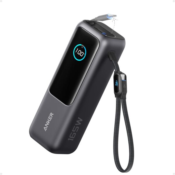 Anker 165W Laptop Powerbank 25000 mAh – Ultraschnelles Laden mit 4 Ports & ausziehbarem Kabel