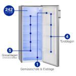Bomann VS 7316.1 Kühlschrank 242L – Energieklasse E, 143cm, leise 40dB – Bild 3