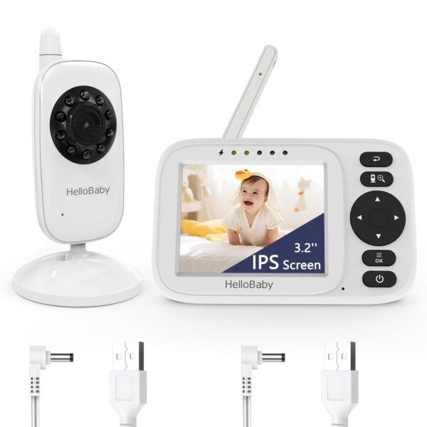 HelloBaby HB2438 Babyphone mit Kamera – 3,2 Zoll Display, Nachtsicht & 305 m Reichweite