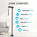 Rehand Gehstock faltbar & verstellbar – ergonomischer Quad-Stock für Senioren & Erwachsene – Bild 2