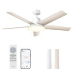 DREO Smart Deckenventilator 132 cm mit LED-Licht – 12 Geschwindigkeiten & Sprachsteuerung