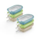 Lékué Eis am Stiel Formen Mittelmeer 6er Set – Stapelbar mit Deckel & Rezepten