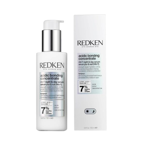 Redken Acidic Bonding Concentrate 24/7 Night & Day Serum mit Zitronensäure & Polyglutaminsäure – Pflegendes Bonding Serum für geschädigtes Haar