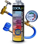 Cool5 R134a Klimaanlagen-Kältemittel 290g mit Druckleitung & Manometer – 5in1 Nachfüllset
