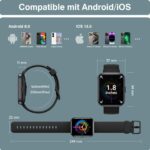 aeac Smartwatch 1,85" HD mit Telefonfunktion & Alexa – Fitnessuhr für Android & iOS – Bild 9