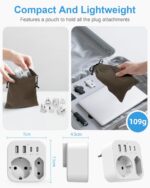 SUDEERY 6-in-1 Reiseadapter weltweit mit 2 USB-C & 2 USB-A – Universalstecker für 150+ Länder – Bild 4