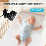 ELZO 12000mAh Campingventilator – USB-Ventilator mit LED, Fernbedienung & 360° Drehung – Bild 5