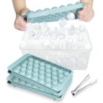 Miaowoof Eiswürfelform mit Deckel & Behälter – 99 Runde Eiskugeln, BPA-frei