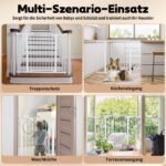 LAOYE Treppenschutzgitter 92 cm – Druckhalter ohne Bohren, 75–124 cm Breite – Bild 5