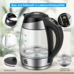 FOR ME Glas Wasserkocher 1,8L – Temperaturwahl 40–100°C mit LED-Beleuchtung & Warmhaltefunktion – Bild 3