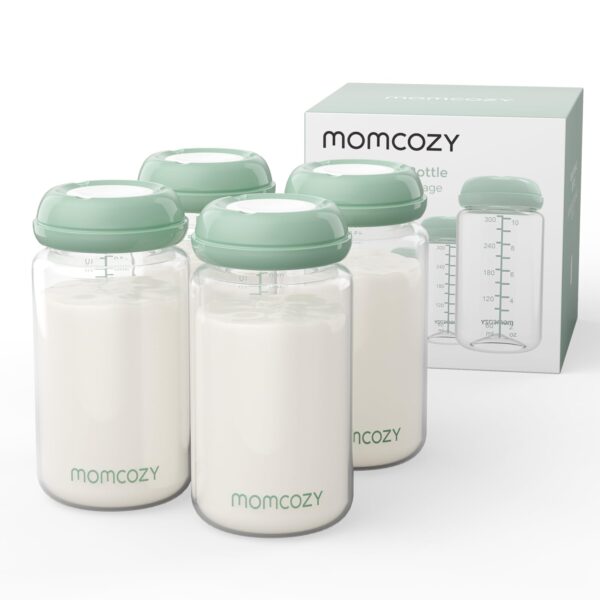 Momcozy Muttermilch-Aufbewahrungsflaschen 330ml, 4er Set – BPA-frei & auslaufsicher