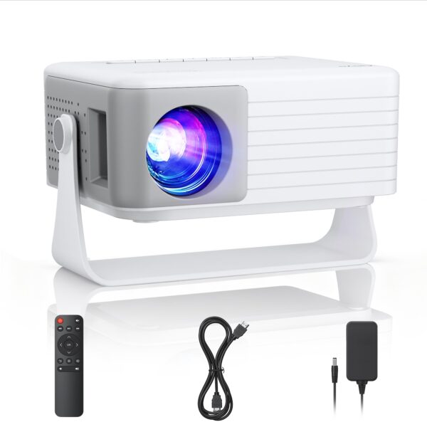 AKIYO O1 Mini Beamer 720P – 360° drehbar mit Auto Keystone & 16000L für Heimkino