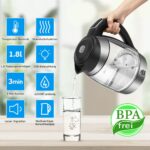 FOR ME Glas Wasserkocher 1,8L – Temperaturwahl 40–100°C mit LED-Beleuchtung & Warmhaltefunktion – Bild 4