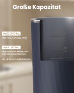 SIMPLETASTE Milchaufschäumer 4-in-1 – Elektrisch für Cappuccino & Latte Dunkelblau – Bild 3