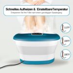 KNQZE Fusssprudelbad mit Heizung & Massage – Faltbar mit 16 Akupressurrollen für Zuhause – Bild 3