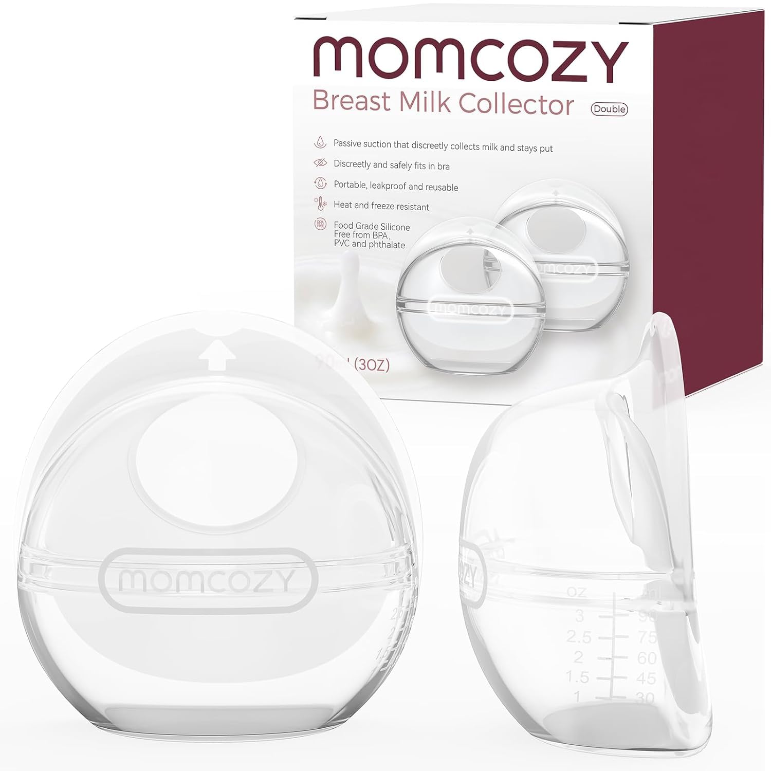 61Xl138aGtL._SY1500_.jpg Momcozy 90 ml Milchsammler Silikon – Wiederverwendbar für Stillende Mütter, 2er Set – Bild 1