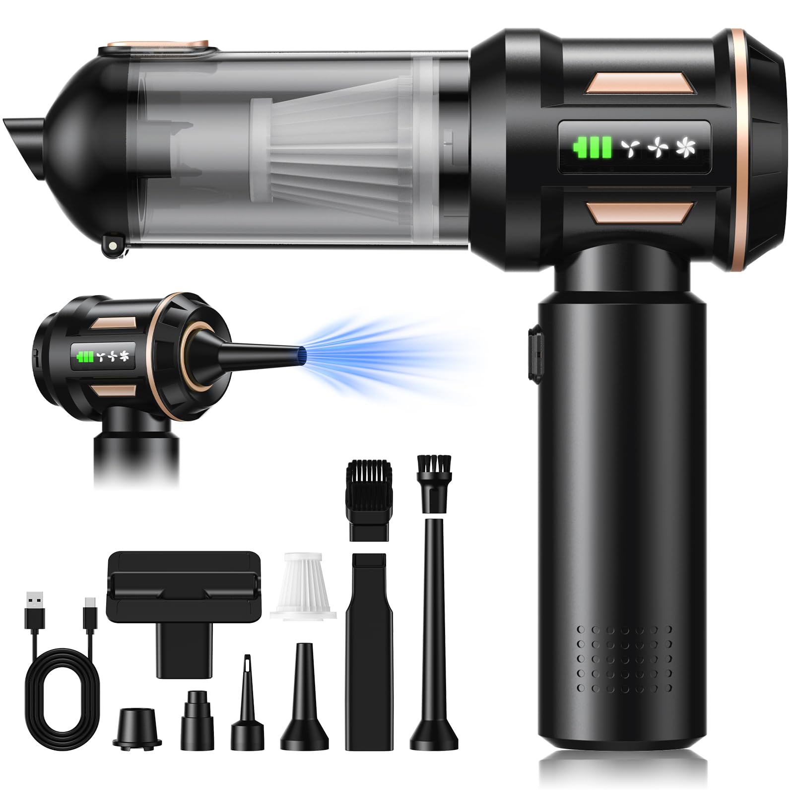 61Xy2LeM4WL._SY1600_.jpg SLOKSFil HL138 Handstaubsauger 22000PA – Kabelloses 4-in-1 System für Auto & Haushalt – Bild 1